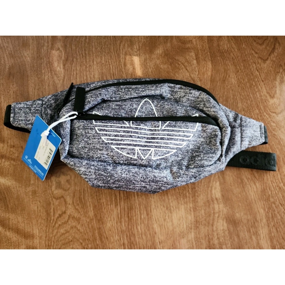 Adidas Originals Trefoil Waist Pack Fanny Pack Gray Black NWT Adjustable